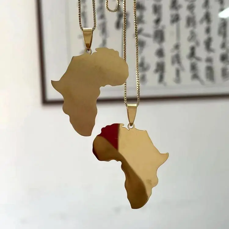 Fashion New Titanium Steel Glossy Golden Africa Map Necklace Men and Women Size Couple Necklace pendant
Fashion New Titanium Steel Glossy Golden Africa Map Necklace Men and Women Size Couple Necklace pendant
