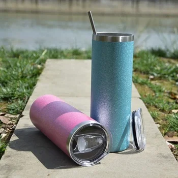 20 oz Wholesale Tumbler with Straw Skinny Stainless Steel Vacuum Straight Tumbler with Silver Edge Glitter Sublimation Tumbler, Yellow/grey/pink/blue
20 oz Wholesale Tumbler with Straw Skinny Stainless Steel Vacuum Straight Tumbler with Silver Edge Glitter Sublimation Tumbler, Yellow/grey/pink/blue