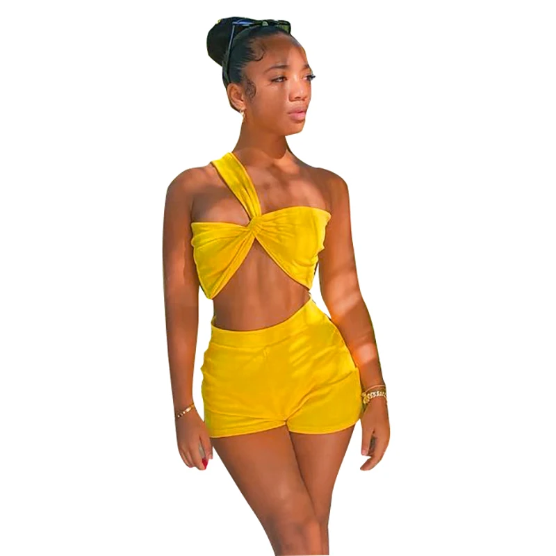 Summer Trendy 2021 Short Sets Summer 3 Color Sexy 2 Piece Shorts Set Bow-knot Sleeveless Women Crop Top and Shorts Set, Customized color
Summer Trendy 2021 Short Sets Summer 3 Color Sexy 2 Piece Shorts Set Bow-knot Sleeveless Women Crop Top and Shorts Set, Customized color