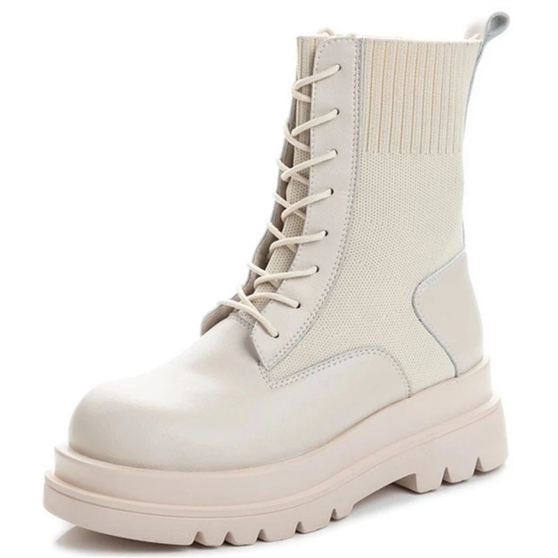 Dropshipping Custom Logo Genuine Leather Knit Womens Thick Bottom Boots Autumn Women Chunky Boot Simple Style INS Casual Shoes
Dropshipping Custom Logo Genuine Leather Knit Womens Thick Bottom Boots Autumn Women Chunky Boot Simple Style INS Casual Shoes
