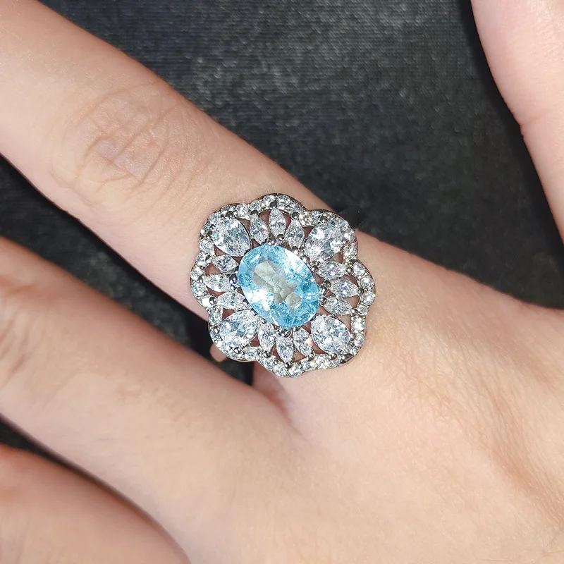 Wholesale Women's Classic Rings Geometric Fashion Crystal Diamond Wedding Party Wide Ring For Women Silver Jewelry, Sky blue
Wholesale Women's Classic Rings Geometric Fashion Crystal Diamond Wedding Party Wide Ring For Women Silver Jewelry, Sky blue