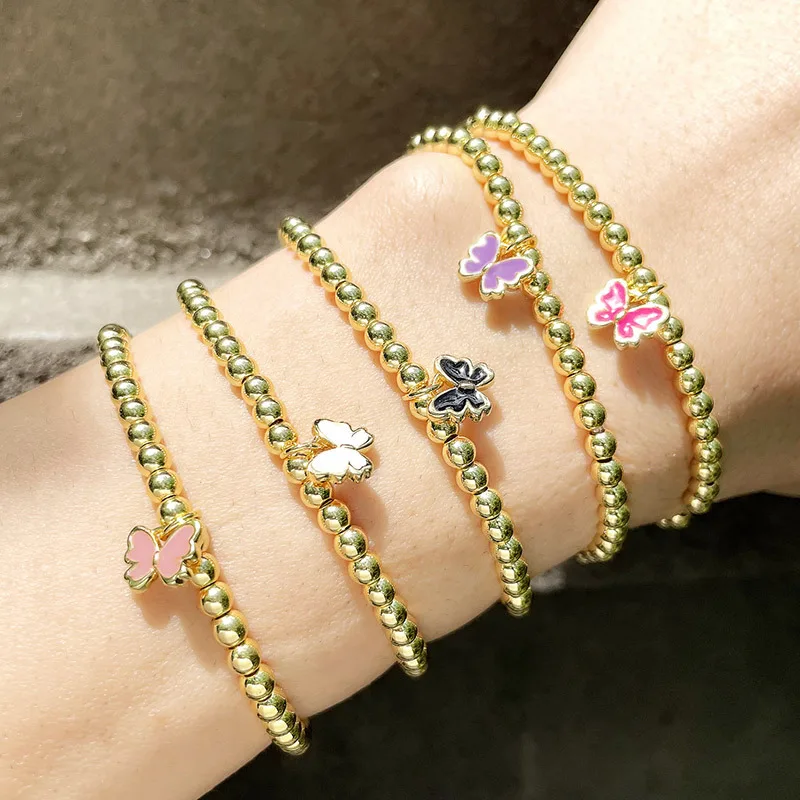 Bohemian Butterfly Elastic Bracelet Simple Metal Beaded Bracelet 18K Gold Plated Bangle Bracelet, Gold color bracelet
Bohemian Butterfly Elastic Bracelet Simple Metal Beaded Bracelet 18K Gold Plated Bangle Bracelet, Gold color bracelet