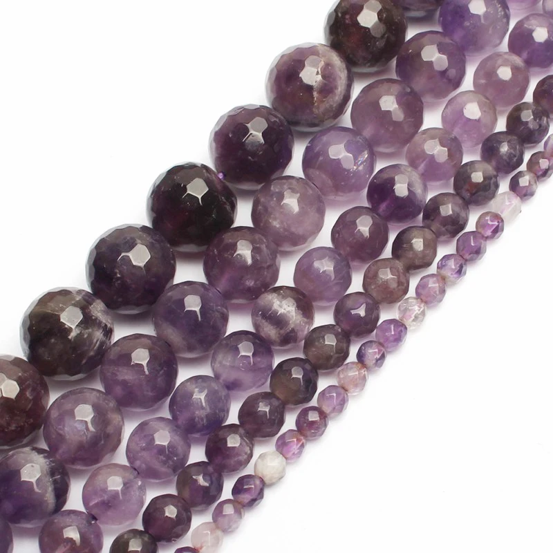 Hot Sale 4/6/8/10/12mm Natural Round Faceted Purple Crystal Amethysts Stone Loose Beads for Jewelry Making
Hot Sale 4/6/8/10/12mm Natural Round Faceted Purple Crystal Amethysts Stone Loose Beads for Jewelry Making