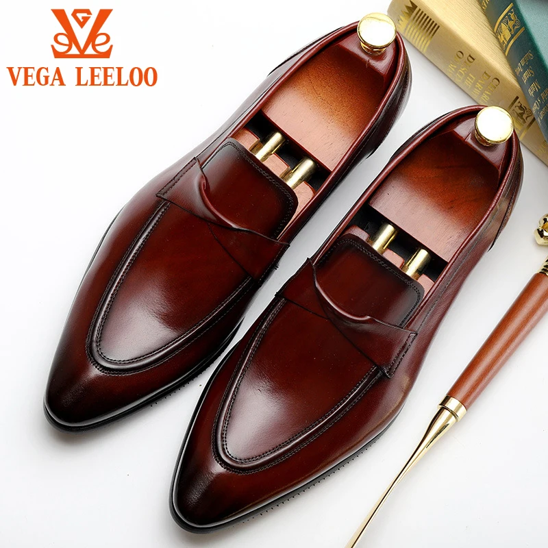 Top leather Elegant men's dress shoes simple fashion loafers shoes wear-resistant rubber sole, Wine & black
Top leather Elegant men's dress shoes simple fashion loafers shoes wear-resistant rubber sole, Wine & black