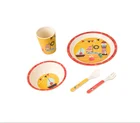 customized hot sale baby lovely biodegradable bamboo fiber tableware meal set