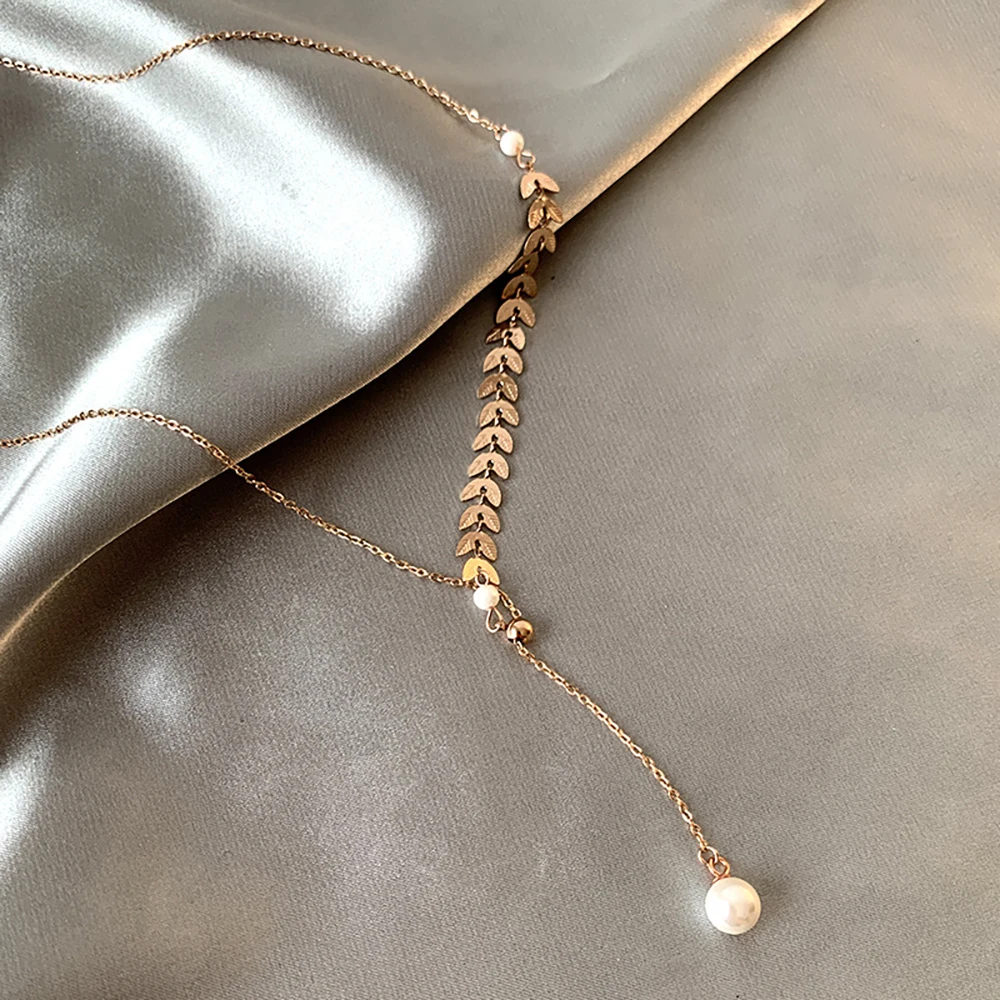 No Fade Adjustable Gold Plated Stainless Steel 2022 Summer Jewelry Women Leaf Pearl Pendant Necklace
No Fade Adjustable Gold Plated Stainless Steel 2022 Summer Jewelry Women Leaf Pearl Pendant Necklace