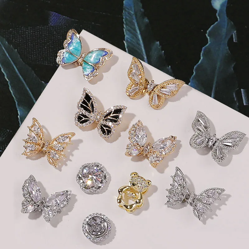 Misscheering 3D Simulation Flying Butterfly Nail Art Decorations Luxury Crystal Zircon Nail Jewelry Gold/Silver Alloy, As photo show
Misscheering 3D Simulation Flying Butterfly Nail Art Decorations Luxury Crystal Zircon Nail Jewelry Gold/Silver Alloy, As photo show