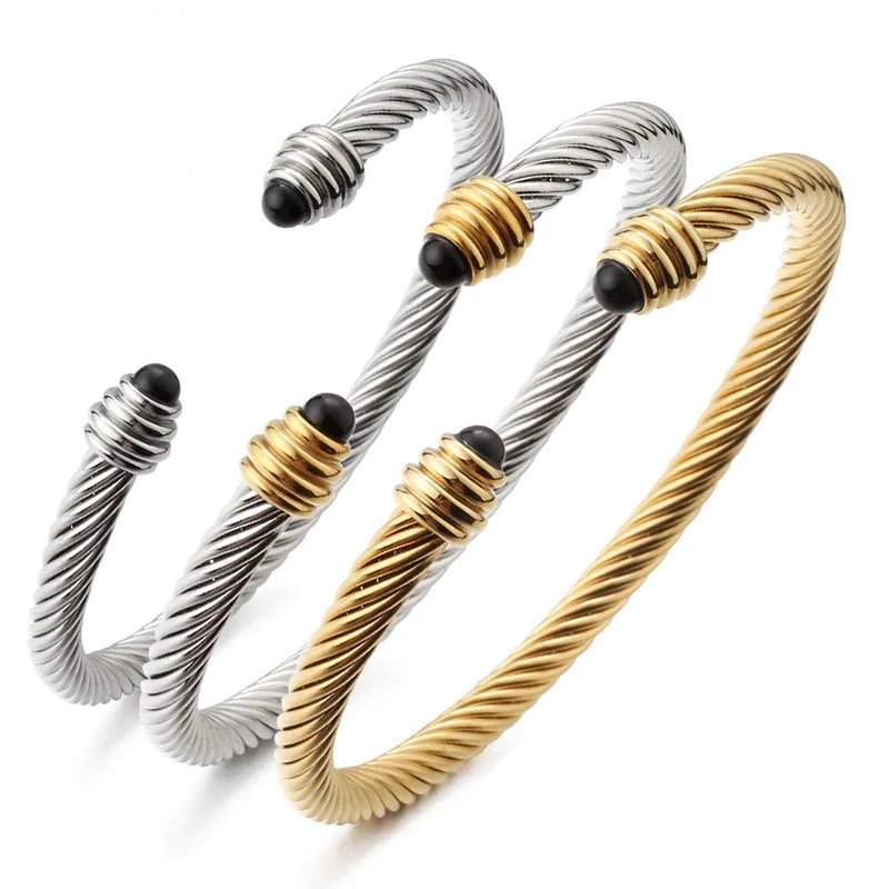 HX SHARE Fashion Personality Gold Designer Bracelets Twisted Wire Agate Bead Stainless Steel Rope Bracelet
HX SHARE Fashion Personality Gold Designer Bracelets Twisted Wire Agate Bead Stainless Steel Rope Bracelet