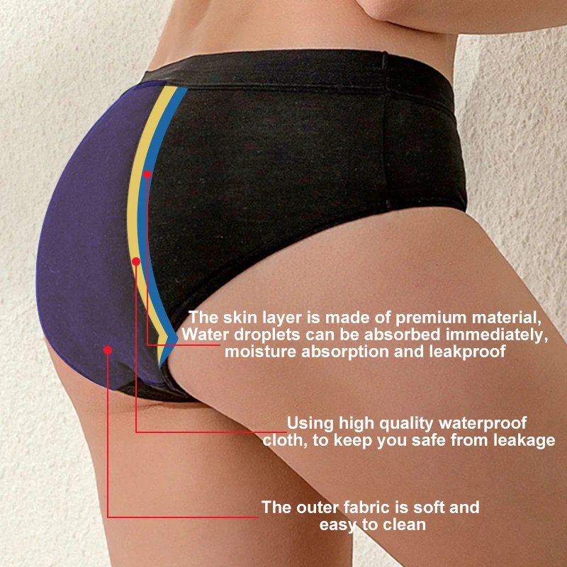 2021 Popular Plus Size 4 Layers Cotton Period Women's Panties Quick Dry Sanitary Underwear Breathable Menstrual Panties
2021 Popular Plus Size 4 Layers Cotton Period Women's Panties Quick Dry Sanitary Underwear Breathable Menstrual Panties
