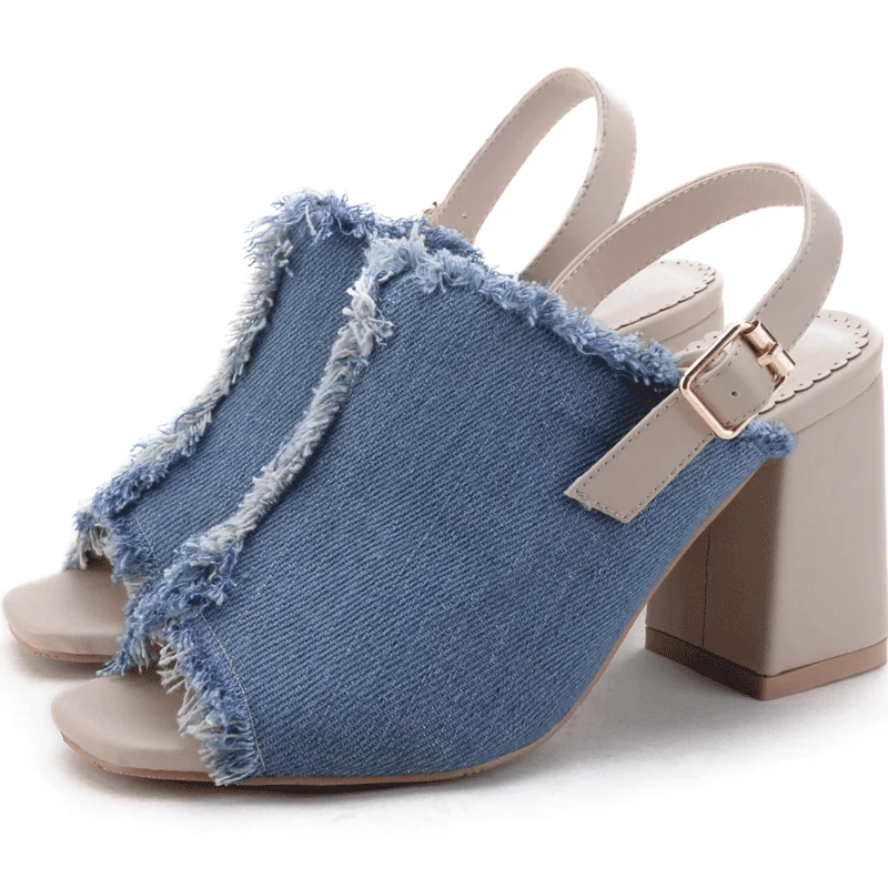 Fashion Style block heels for ladies heel sandals women, Denim light blue,denim apricot,denim dark blue
Fashion Style block heels for ladies heel sandals women, Denim light blue,denim apricot,denim dark blue