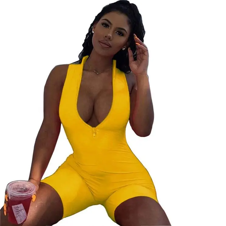New Style Sleeveless Solid Color Zipper Sports Casual Summer Women Rompers Short Jumpsuits For Women
New Style Sleeveless Solid Color Zipper Sports Casual Summer Women Rompers Short Jumpsuits For Women