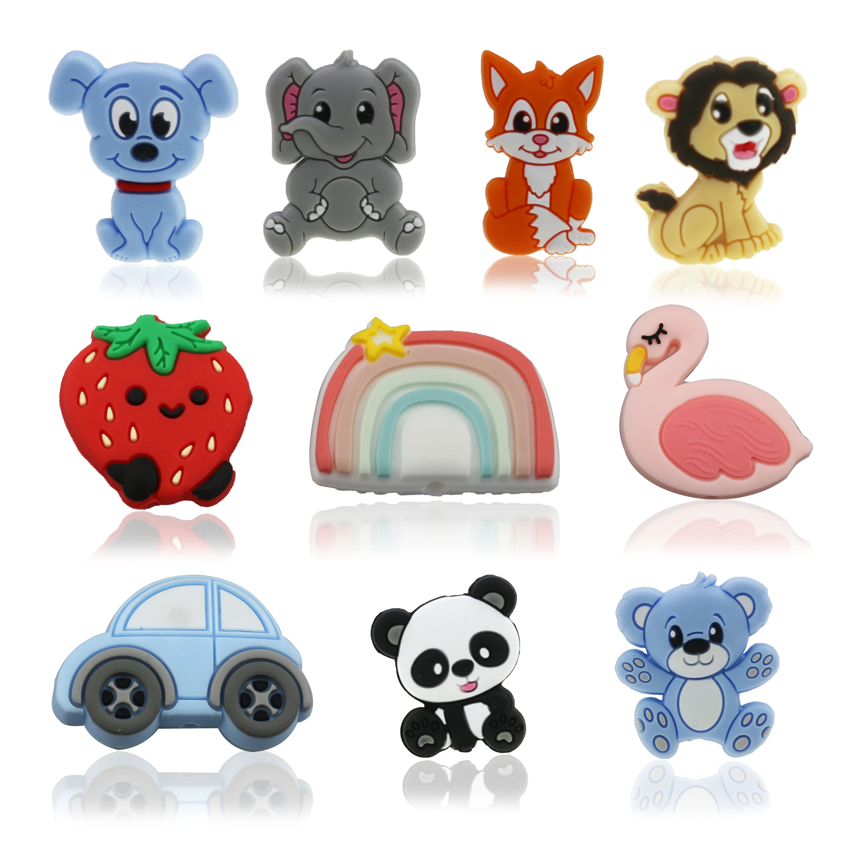 Wholesale BPA Free Cartoon Design Turtle Lion Koala Flamingo Animal Good Grade Teething Bead Loose Chew Silicone Beads
Wholesale BPA Free Cartoon Design Turtle Lion Koala Flamingo Animal Good Grade Teething Bead Loose Chew Silicone Beads