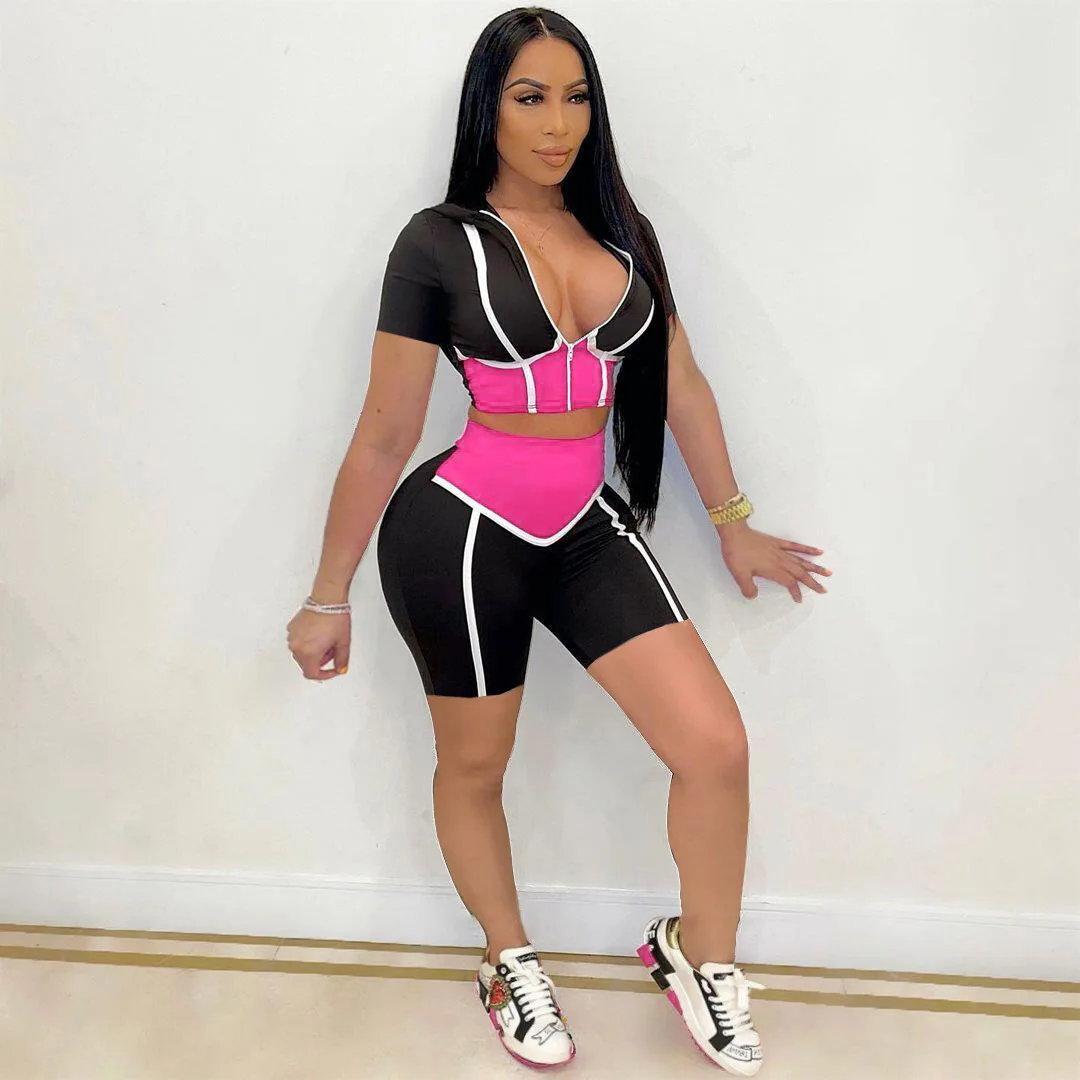 Free Shipping R03219 - Shorts And Crop Top Fashion Short Sleeve 2 Piece Pant Set Women
Free Shipping R03219 - Shorts And Crop Top Fashion Short Sleeve 2 Piece Pant Set Women