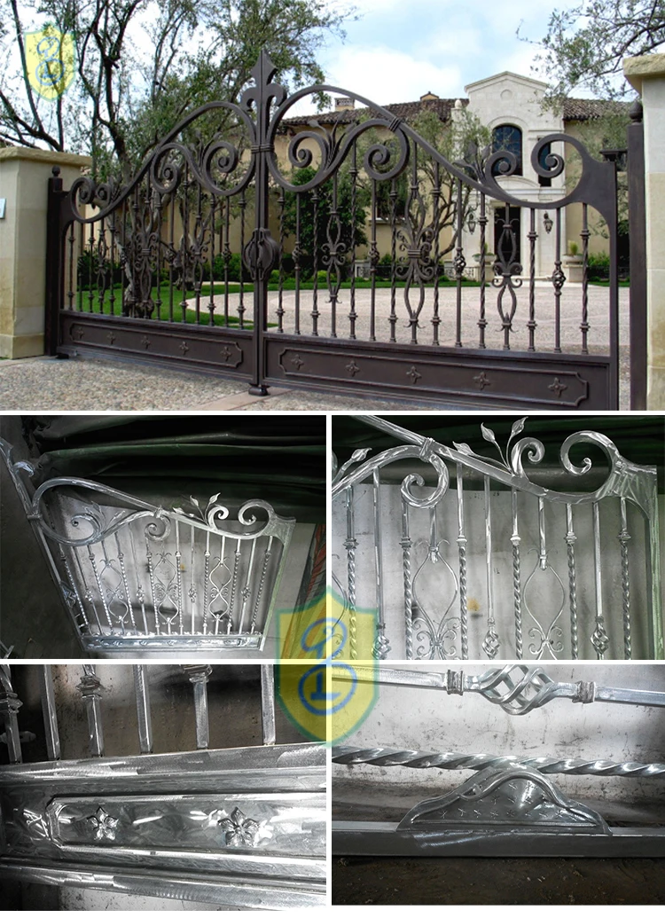 Steel wrought iron sliding gate design heavy duty, View wrought iron