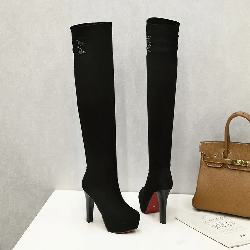 Women Daily Work Fashion Side Zipper Ladies Over-the-Knee Thin High Heels Boots, Black
Women Daily Work Fashion Side Zipper Ladies Over-the-Knee Thin High Heels Boots, Black