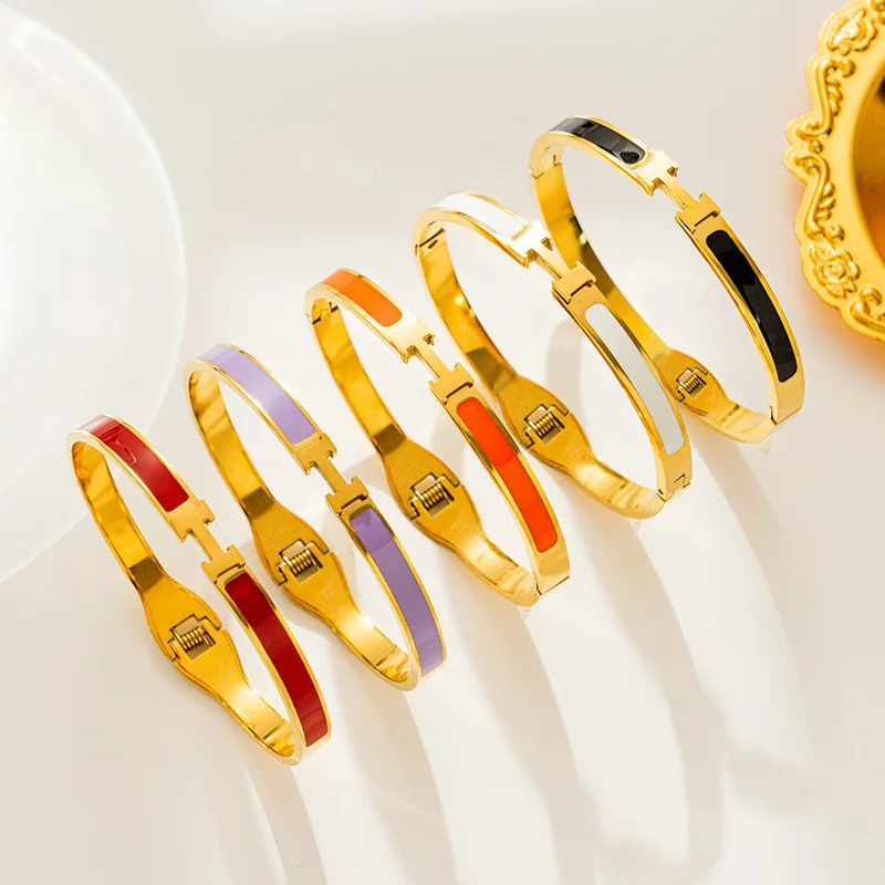 New Classic Fashion Women Jewelry Stainless Steel Colorful Bracelet & Bangles with Simple Letter H Bracelet
New Classic Fashion Women Jewelry Stainless Steel Colorful Bracelet & Bangles with Simple Letter H Bracelet
