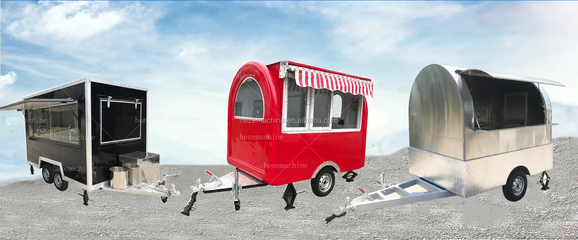 Customized Food Truck Rolling Cart Fast Food Machine Snow Cone Trailer