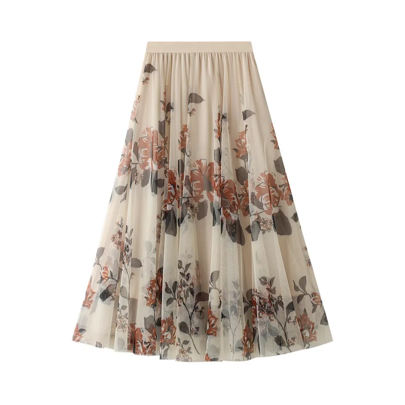 Korean Style Floral Print Spring Long Skirts for Women VD1711 High Waist Black Party Mesh Tulle Skirt jupe, Black khaki apricot blue
Korean Style Floral Print Spring Long Skirts for Women VD1711 High Waist Black Party Mesh Tulle Skirt jupe, Black khaki apricot blue