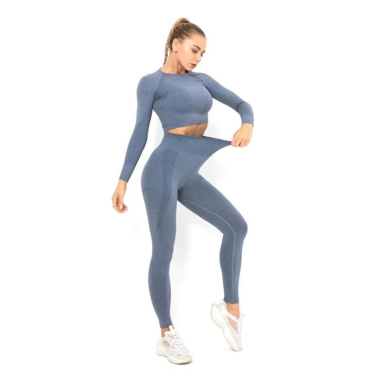 Blue-gray Seamless Sweat Suits For Women Jogging Pour Femm, Knitted Fall Fashion Long Sleeve Crop Top With Yoga Leggings Sets, 8 colors in stock for choosing
Blue-gray Seamless Sweat Suits For Women Jogging Pour Femm, Knitted Fall Fashion Long Sleeve Crop Top With Yoga Leggings Sets, 8 colors in stock for choosing