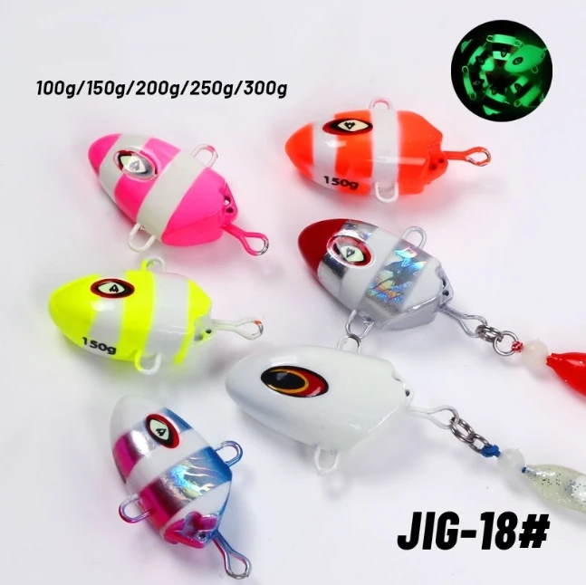 SNEDA New Style Jig Lead Lure Luminous Seawater Fishing Lead Squid bait With String Hook 100g 150g 200g 250g 300g, Red/yellow/oange/blue/pink/white
SNEDA New Style Jig Lead Lure Luminous Seawater Fishing Lead Squid bait With String Hook 100g 150g 200g 250g 300g, Red/yellow/oange/blue/pink/white