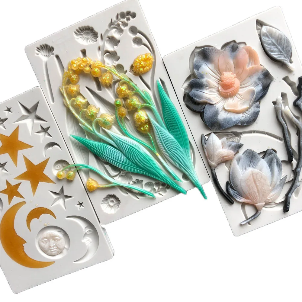 Moon star lily of the valley rose shape liquid silicone epoxy glue handmade soft clay making tool fondant decoration modeling, White
Moon star lily of the valley rose shape liquid silicone epoxy glue handmade soft clay making tool fondant decoration modeling, White