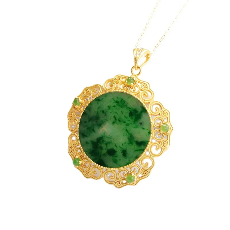 S925 Silver Inlay Natural A Emerald Pendant Spicy Green Lucky Pendant Necklace Jade Factory Delivery FC3010507
S925 Silver Inlay Natural A Emerald Pendant Spicy Green Lucky Pendant Necklace Jade Factory Delivery FC3010507