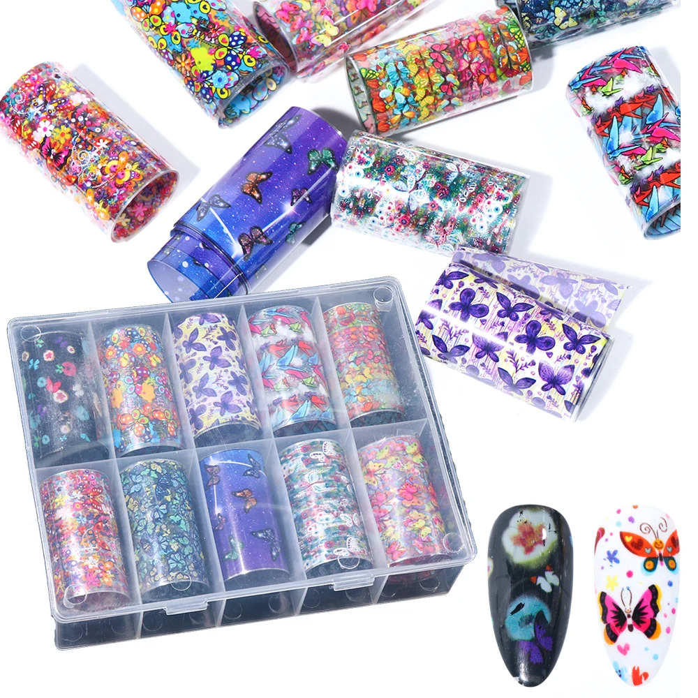 10pcs/Case Colorful Mixed Flower Butterfly Transfer Foil Paper Nail Art Manicure Design UV Gel Polish Slider Nail Foil Stickers
10pcs/Case Colorful Mixed Flower Butterfly Transfer Foil Paper Nail Art Manicure Design UV Gel Polish Slider Nail Foil Stickers