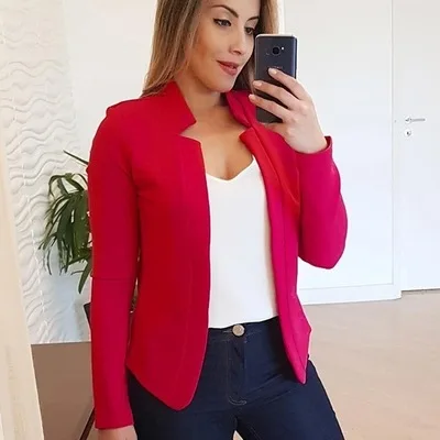 Women's Solid Color Thin Office Lady Lapel Long Sleeved Coat Suit Slim Cardigan Casual Tops Women's Cardigan Trench Pocket Coat
Women's Solid Color Thin Office Lady Lapel Long Sleeved Coat Suit Slim Cardigan Casual Tops Women's Cardigan Trench Pocket Coat