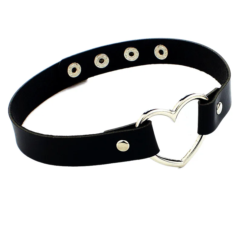 Fashion 4 Buttons Adjustable Colorful Leather Choker Jewelry Silver Heart Charm Choker Necklaces For Punk Women Girls, Multi
Fashion 4 Buttons Adjustable Colorful Leather Choker Jewelry Silver Heart Charm Choker Necklaces For Punk Women Girls, Multi