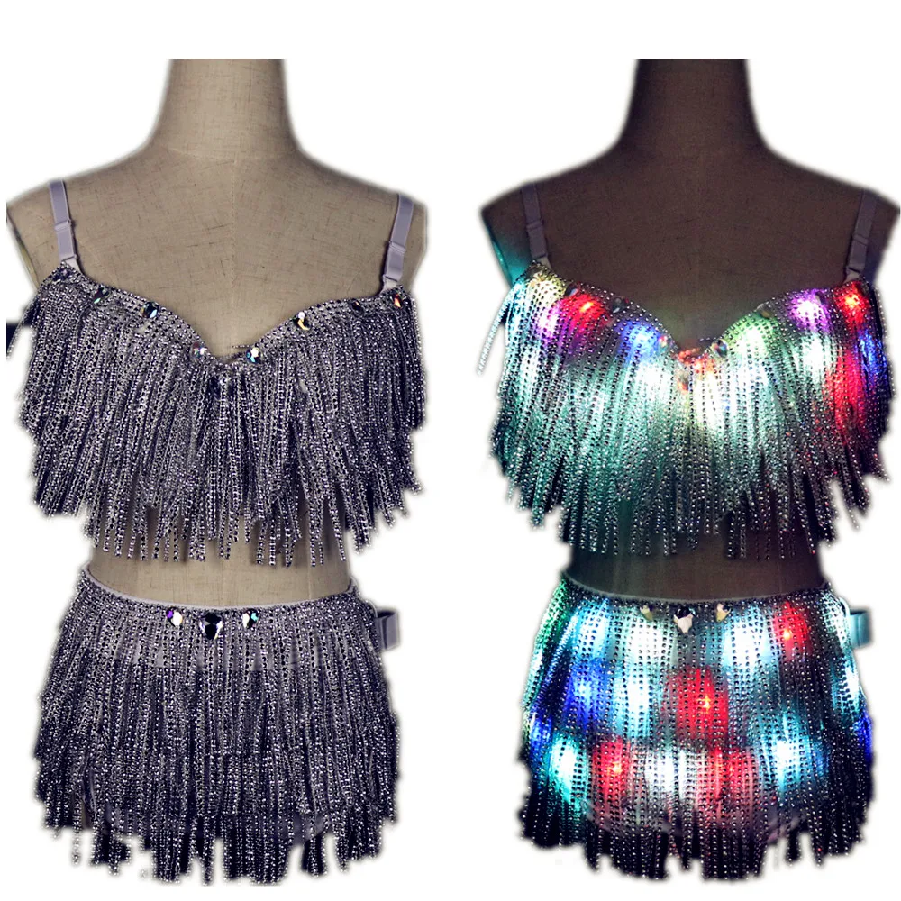 LED Clothes Luminous Costume Ladies Bra luminous Shorts LED Ballet Costume Party Suits el product, White
LED Clothes Luminous Costume Ladies Bra luminous Shorts LED Ballet Costume Party Suits el product, White
