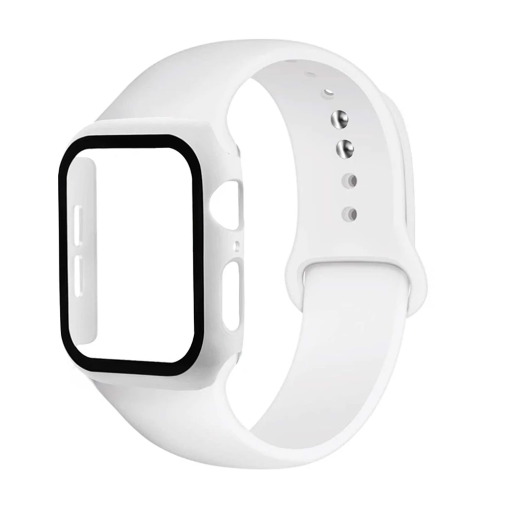 Tempered Glass + Silicone Case For apple watch strap 44mm 40mm 38mm 42mm T500 W26+ Screen Protector Band For iWatch Series, Multi colors
Tempered Glass + Silicone Case For apple watch strap 44mm 40mm 38mm 42mm T500 W26+ Screen Protector Band For iWatch Series, Multi colors