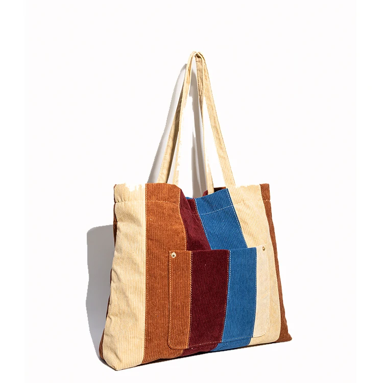Wholesale Large Female Casual Striped Corduroy tote Bag ladies Shoulder Handbags For Women
Wholesale Large Female Casual Striped Corduroy tote Bag ladies Shoulder Handbags For Women