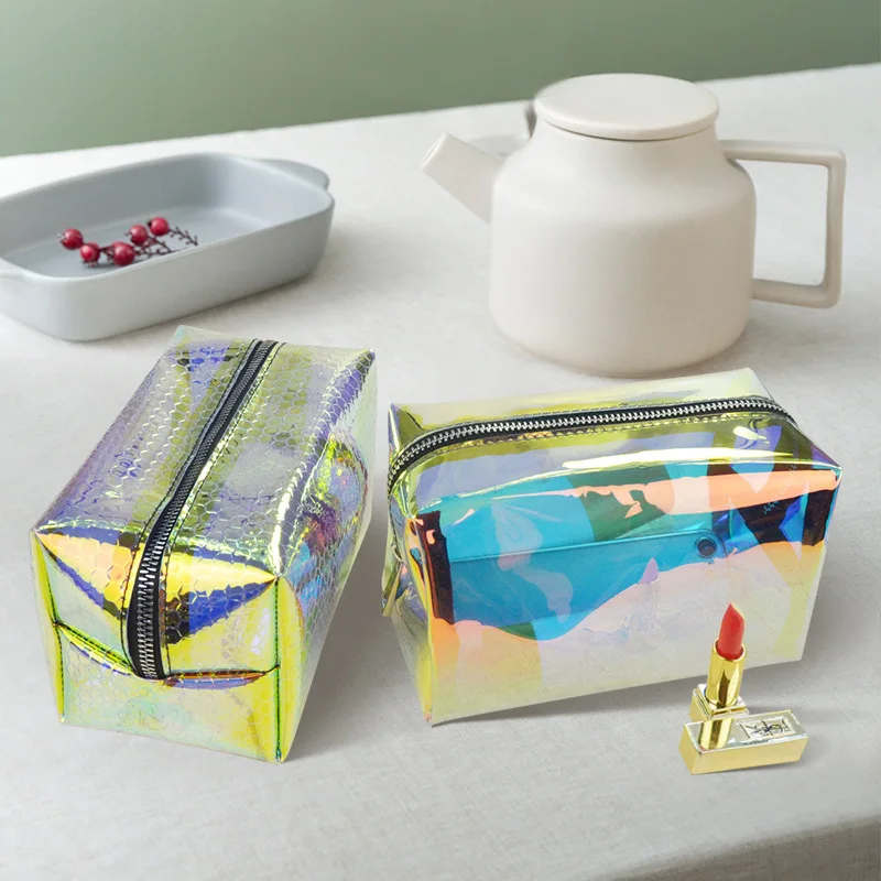 Crystal travel waterproof skincare products candy color PVC laser transparent customization makeup bag
Crystal travel waterproof skincare products candy color PVC laser transparent customization makeup bag