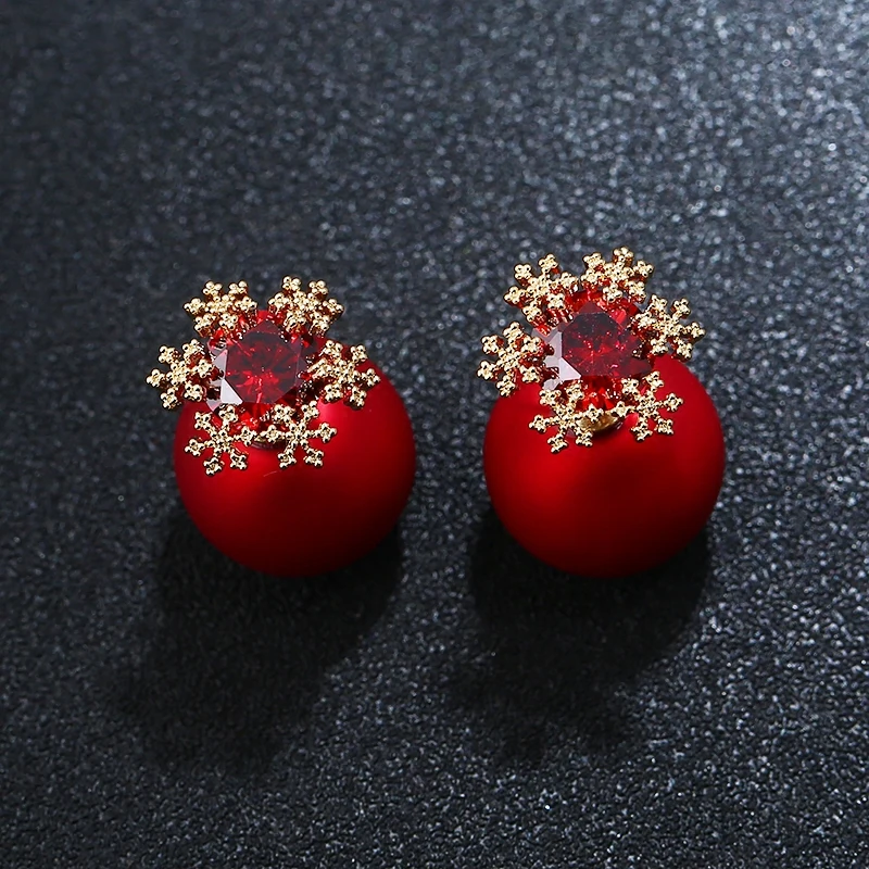 2021 new snow red ball earrings 925 silver needle earrings temperament festival sweet earrings
2021 new snow red ball earrings 925 silver needle earrings temperament festival sweet earrings