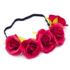 Red rose flower headdress Day of the Dead hair accessories Costume flower headband Mexican headpiece