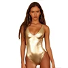 Sexi Bling Gold Bikini Fashion Backless One Piece Swimsuit Custom Swimwear Women