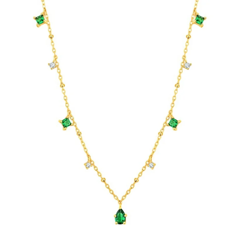 simple elegant emerald crystal necklace stainless steel gold plated o link chain necklaces jewelry
simple elegant emerald crystal necklace stainless steel gold plated o link chain necklaces jewelry