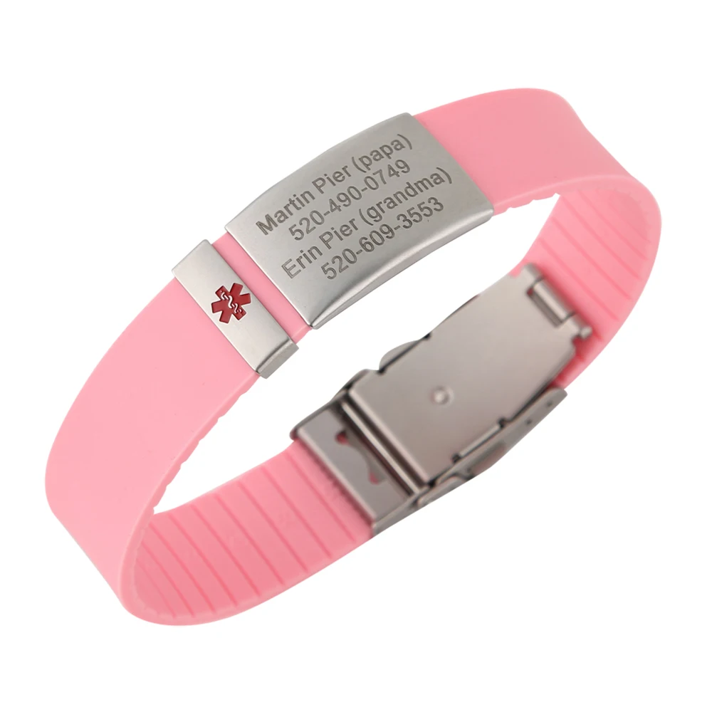 Soft Comfort Wear Men Personalize Medical Bracelet Stainless Steel ID Tag AUTISM Silicone Wristband for Emergency Reminder
Soft Comfort Wear Men Personalize Medical Bracelet Stainless Steel ID Tag AUTISM Silicone Wristband for Emergency Reminder