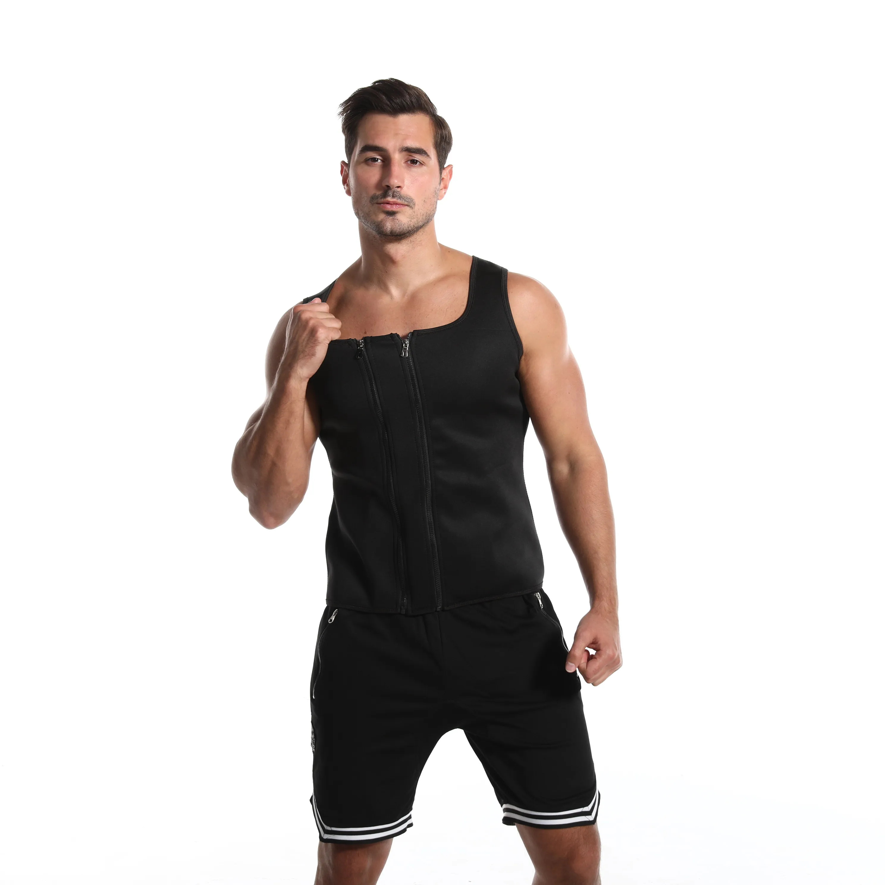 High quality hot selling neoprene zipper body shaper slimming waist trainer sauna sweat vest for men, Black
High quality hot selling neoprene zipper body shaper slimming waist trainer sauna sweat vest for men, Black