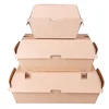 China Bulk Degradable Disposable Food Container Kraft Paper Clam Shell Box