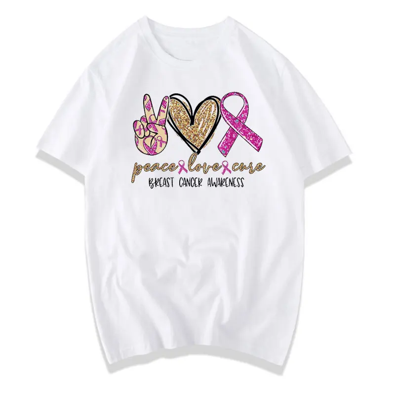Awareness Women's Shirt Cure Plus Size Women Peace Love Cure Woman Tshirts Streetwea Clothes
Awareness Women's Shirt Cure Plus Size Women Peace Love Cure Woman Tshirts Streetwea Clothes