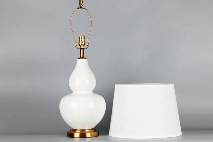 New design modern white ceramic handmade table lamp home decor table light