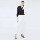 Summer Ladies Island Silk Twist Collar Double-Breasted Jacket Style Seven-Sleeve women Shirts In Bulk