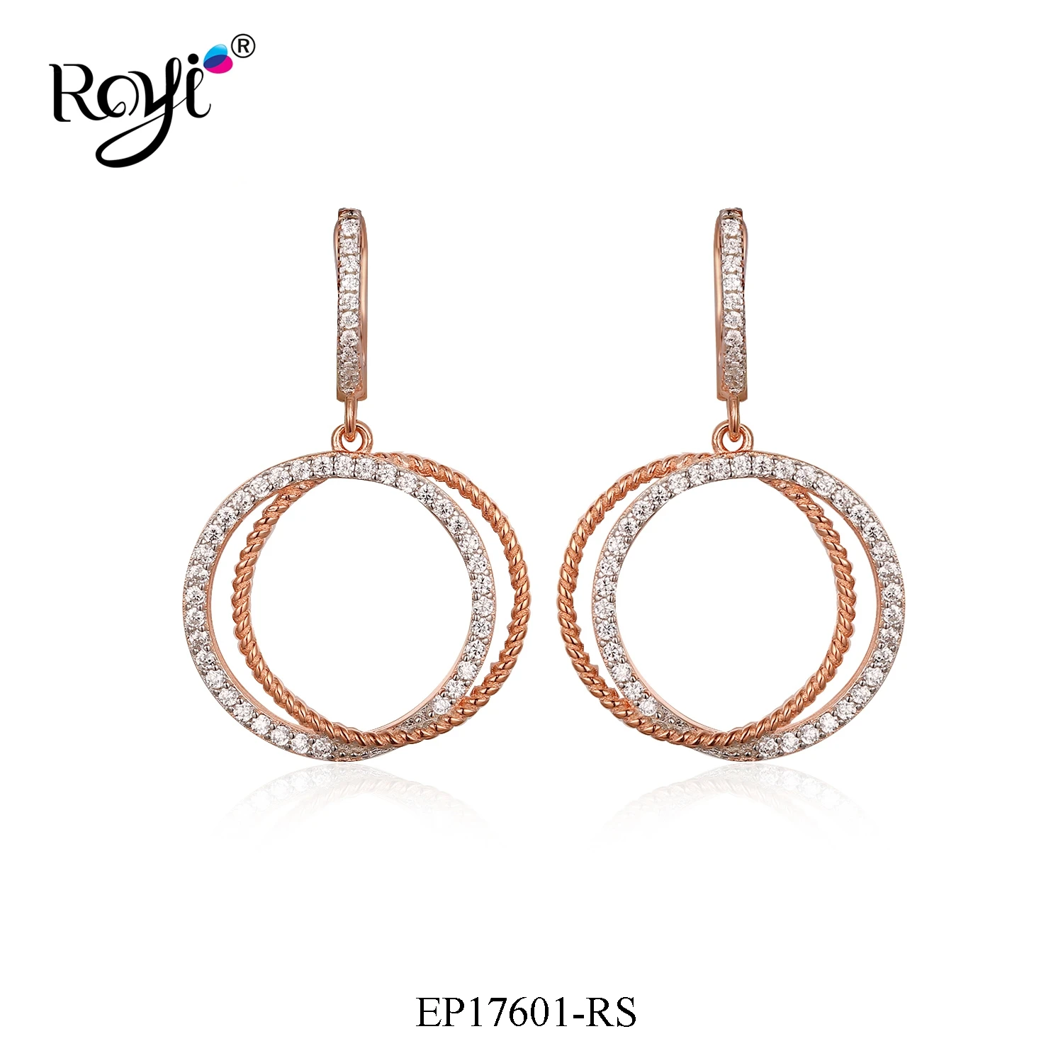 New Arrived Double Circle 14K Rose Gold Plated 925 Sterling Silver Women Earrings Jewelry, As picture
New Arrived Double Circle 14K Rose Gold Plated 925 Sterling Silver Women Earrings Jewelry, As picture