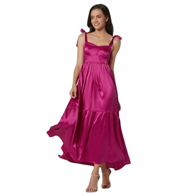 Hot Sale In Stock Fancy Women Tie Strap Sweetheart Long Satin Slip Dress, Customized color
Hot Sale In Stock Fancy Women Tie Strap Sweetheart Long Satin Slip Dress, Customized color