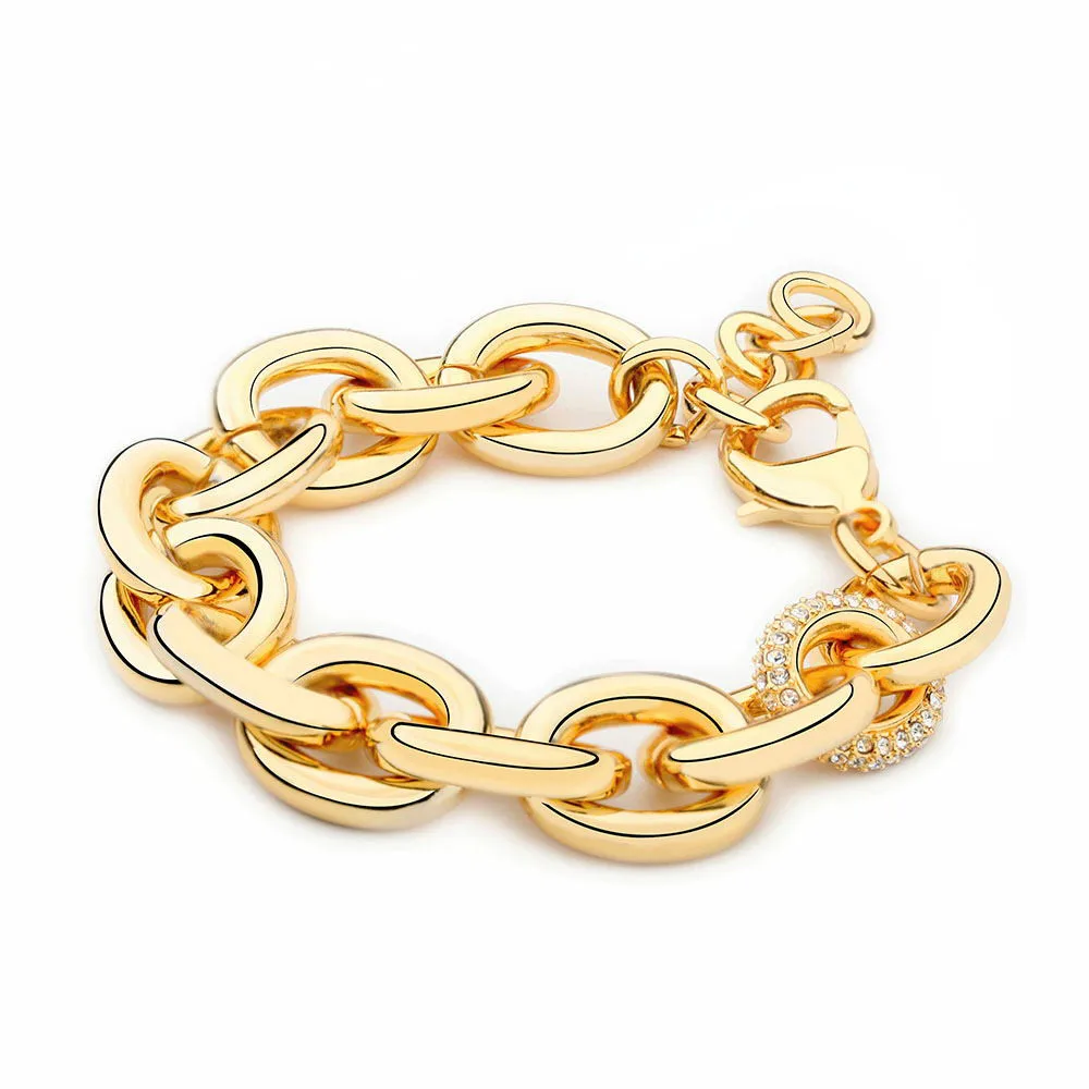 Punk Big Link Chain Bracelet With Crystal Gold Color Femme Bracelets For Women Fashion Jewelry Pulseras, Customized color
Punk Big Link Chain Bracelet With Crystal Gold Color Femme Bracelets For Women Fashion Jewelry Pulseras, Customized color