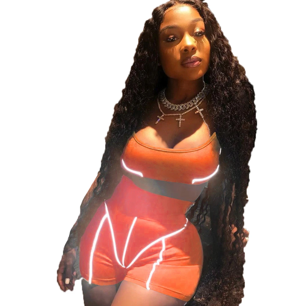 New summer 2021 new women's sexy high waist reflective splicing sports leisure suit two pieces
New summer 2021 new women's sexy high waist reflective splicing sports leisure suit two pieces