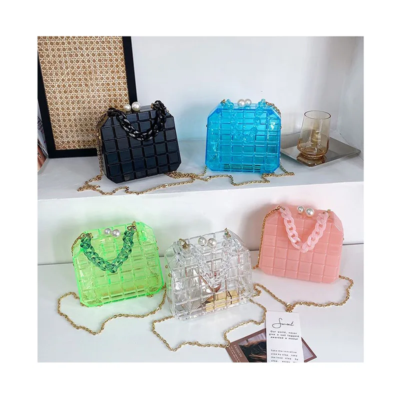 New Fashion Pearl Buckle Women Evening Bag Lattice Acrylic Purses and Handbags Luxury Plaid Party Wedding Bags Casual Box Clutch, Customized color
New Fashion Pearl Buckle Women Evening Bag Lattice Acrylic Purses and Handbags Luxury Plaid Party Wedding Bags Casual Box Clutch, Customized color