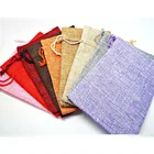 Foldable canvas bag customized colors cute drawstring linen bags