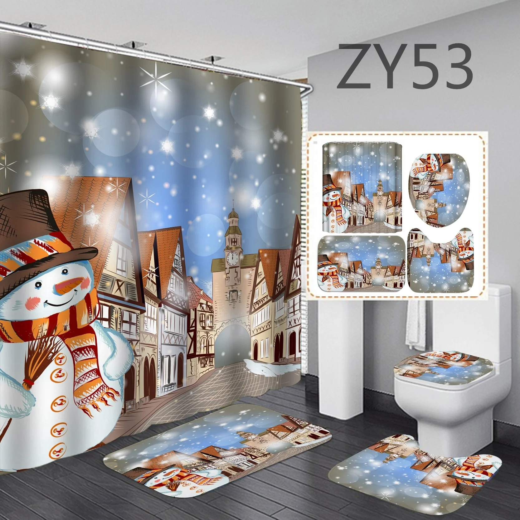 Digital Printing Waterproof Polyester Bathroom Curtain Christmas Series Printing Shower Curtain, Picture
Digital Printing Waterproof Polyester Bathroom Curtain Christmas Series Printing Shower Curtain, Picture